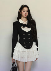 Fine Shimmer Tweed Slim Fit Top